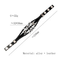 Perfect Classy and Trendy Skeleton  head braided leather bracelet ad-ons on Shows(10 Pack)