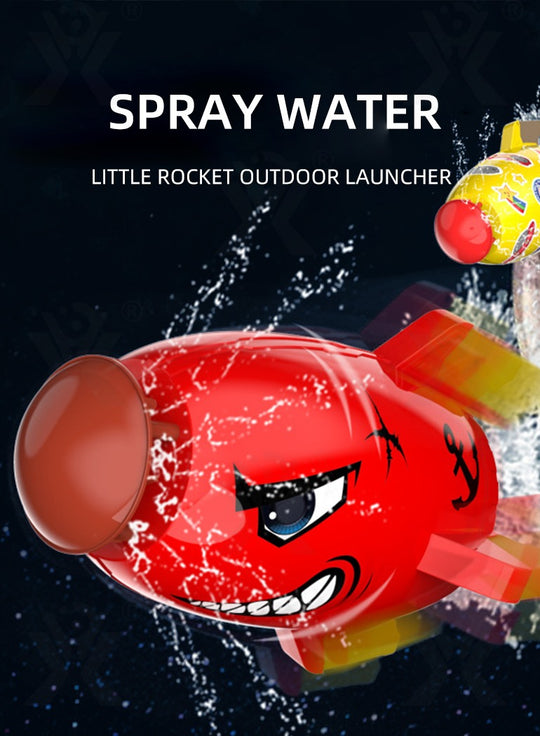 Summer 360 rotation water rocket playing toys plastic flying launcher outdoor yard rocket sprinkler