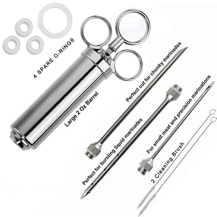 Meat Injector Kit Stainless Steel Food Syringe(Bulk 3 Sets)