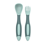 High Quality 90 silica gel bib Baby feeting dispensing Spoon and fork set Chisheng