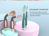 High Quality 90 silica gel bib Baby feeting dispensing Spoon and fork set Chisheng