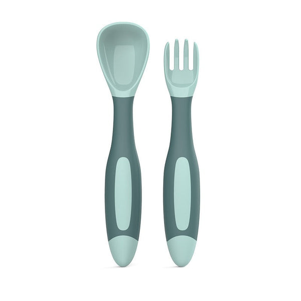 Baby Utensils Set, Fork And Spoon For Baby PP TPE With Non-slip