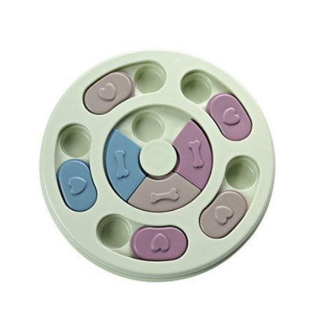 Puzzle pet toy dog food turntable eating anti choking tableware Feeder bowl(Bulk 3 Sets)