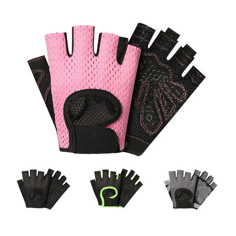 Breathable Workout Gloves Weight Lifting Fingerless Gym Exercise Gloves with Curved Open Back