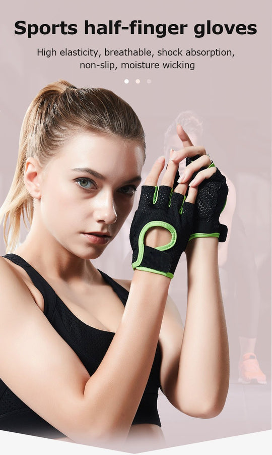 Breathable Workout Gloves Weight Lifting Fingerless Gym Exercise Gloves with Curved Open Back