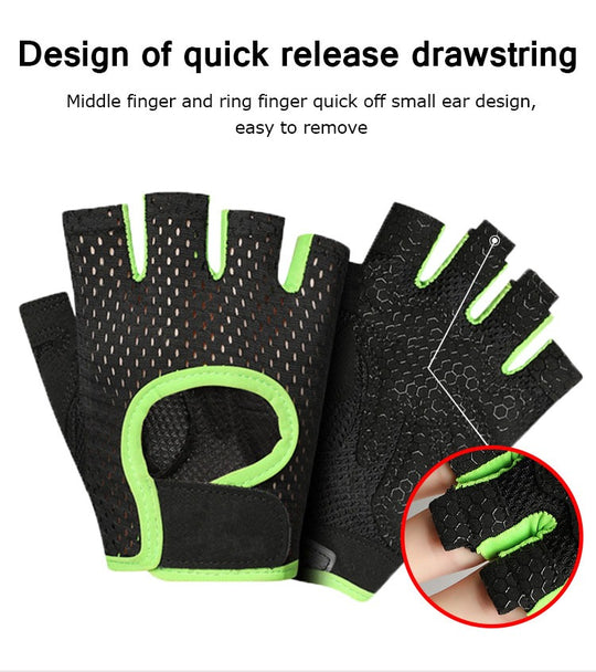 Breathable Workout Gloves Weight Lifting Fingerless Gym Exercise Gloves with Curved Open Back