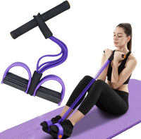 Resistance Tube for Exercise with Large Anti-Slip Pedals, 4-Tube Elastic Pull Rope, Fitness Tube for Workout, Stretching, Weight Loss(Bulk 3 Sets)