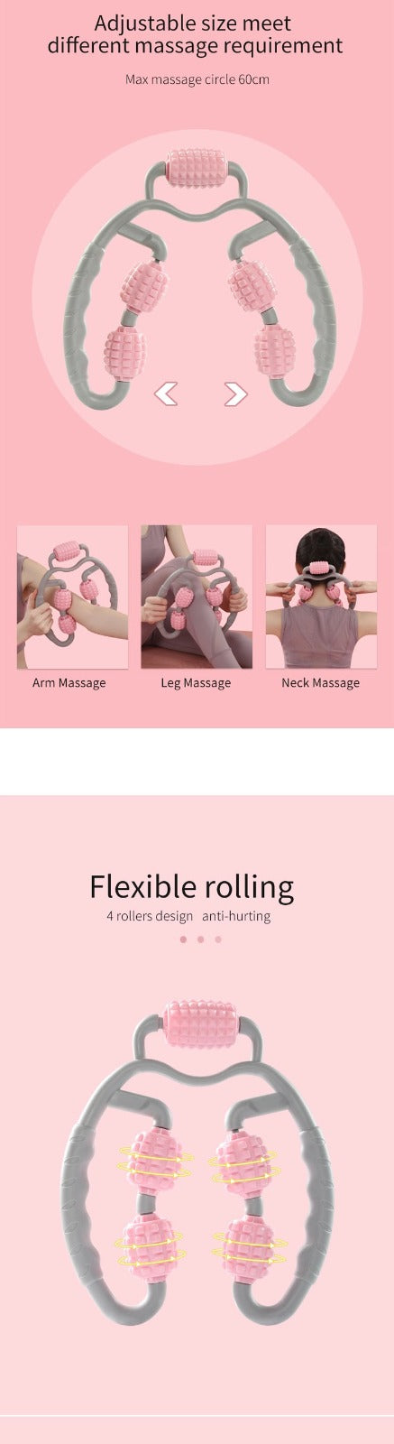 Muscle Relax yoga manual massager roller wheel leg neck hand arm relaxer massager