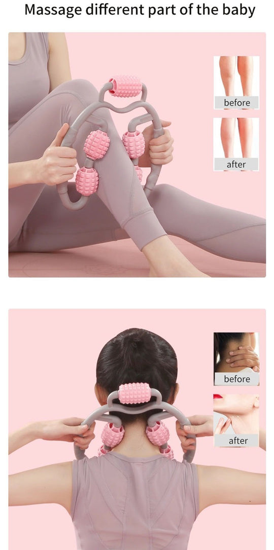 Muscle Relax yoga manual massager roller wheel leg neck hand arm relaxer massager