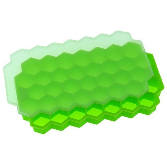 BPA Free Silicone Honey Comb Ice Cube Tray Leak Proof Whiskey Juice 37 Grid Ice Cube Trays with Lid