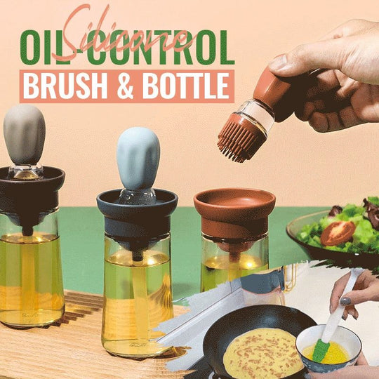 Perfectly drip Oil bottle with silicone brush Pastry steak Liquid Oil Brushes Baking BBQ Tool