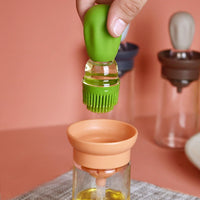 Perfectly drip Oil bottle with silicone brush Pastry steak Liquid Oil Brushes Baking BBQ Tool(Bulk 3 Sets)