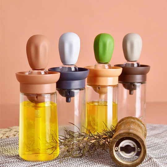 Perfectly drip Oil bottle with silicone brush Pastry steak Liquid Oil Brushes Baking BBQ Tool