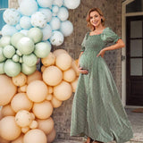 Off Shoulder Maternity Maxi Long Dress Baby Shower Photoshoot Side Split Party Dress(10 Pack)