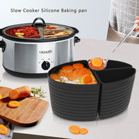 Reusable Thicker Silicone Slow Cooker Divider Liner Compatible 6 Quart Slow Cooker Set of 3, Slow Cooker Divider