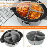 Reusable Thicker Silicone Slow Cooker Divider Liner Compatible 6 Quart Slow Cooker Set of 3, Slow Cooker Divider