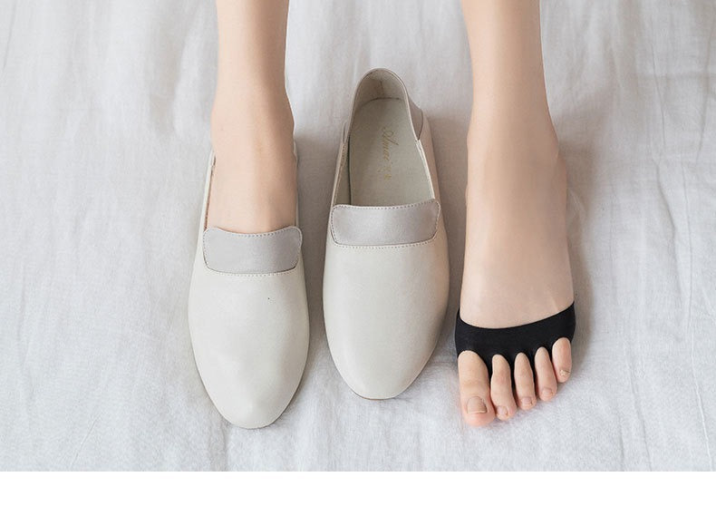 Ice Silk Sponge Pad Half Palm Socks Five-finger Socks(10 Pack