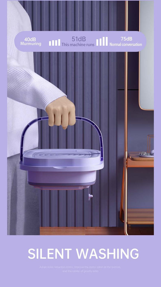 Folding Portable Washing Machine for Clothes Cleaning Washer for Socks Underwear Mini Washing Machine with Drain Basket