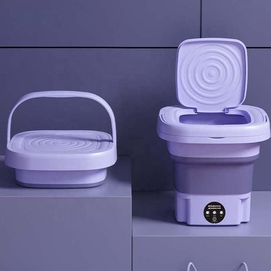 Folding Portable Washing Machine for Clothes Cleaning Washer for Socks Underwear Mini Washing Machine with Drain Basket