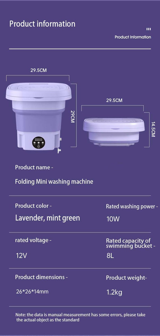 Folding Portable Washing Machine for Clothes Cleaning Washer for Socks Underwear Mini Washing Machine with Drain Basket(10 Pack)