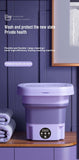 Folding Portable Washing Machine for Clothes Cleaning Washer for Socks Underwear Mini Washing Machine with Drain Basket