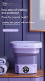 Folding Portable Washing Machine for Clothes Cleaning Washer for Socks Underwear Mini Washing Machine with Drain Basket