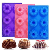 Silicone Bundt Cake Molds, Doughnut Maker Silicone Baking Tray Cupcake Muffin Molds Mini Cake Pan(Bulk 3 Sets)