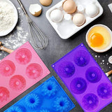 Silicone Bundt Cake Molds, Doughnut Maker Silicone Baking Tray Cupcake Muffin Molds Mini Cake Pan(10 Pack)