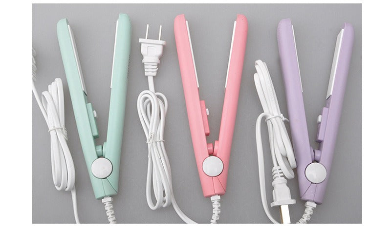 Mini Hair-Straightener Flat Iron Ceramic Dry and Wet Thermostatic Electric mini Curling Iron