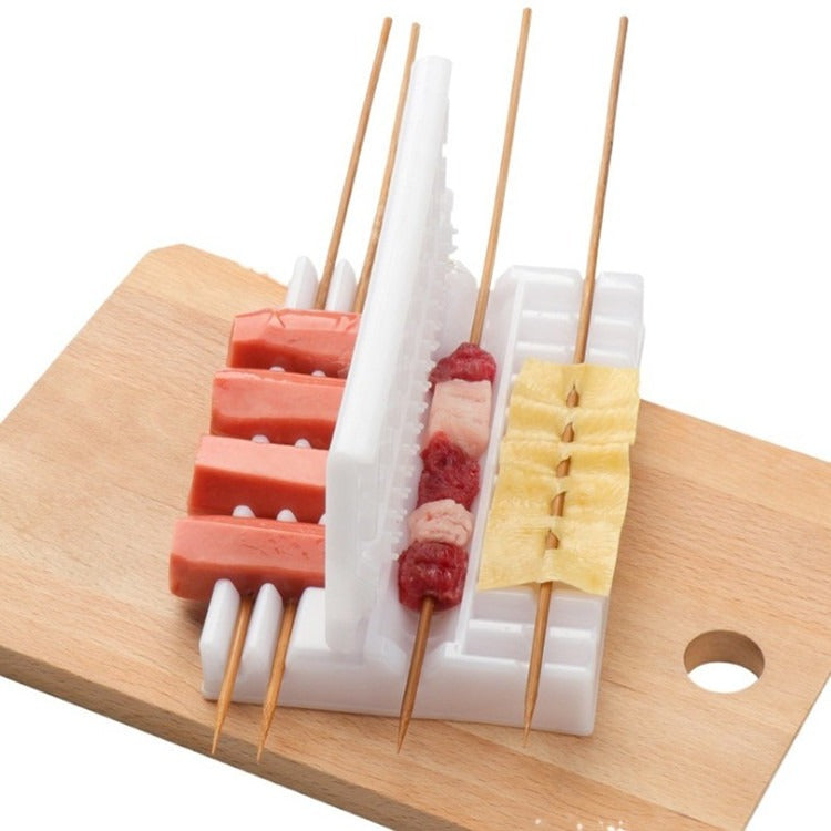 Professional Grade Skewers Kebab Maker Barbecue Stringer Box Machine Beef Pork Meat Vegetables Grill Kitchen Accessories BBQ Gadget