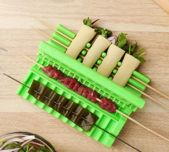 Professional Grade Skewers Kebab Maker Barbecue Stringer Box Machine Beef Pork Meat Vegetables Grill Kitchen Accessories BBQ Gadget