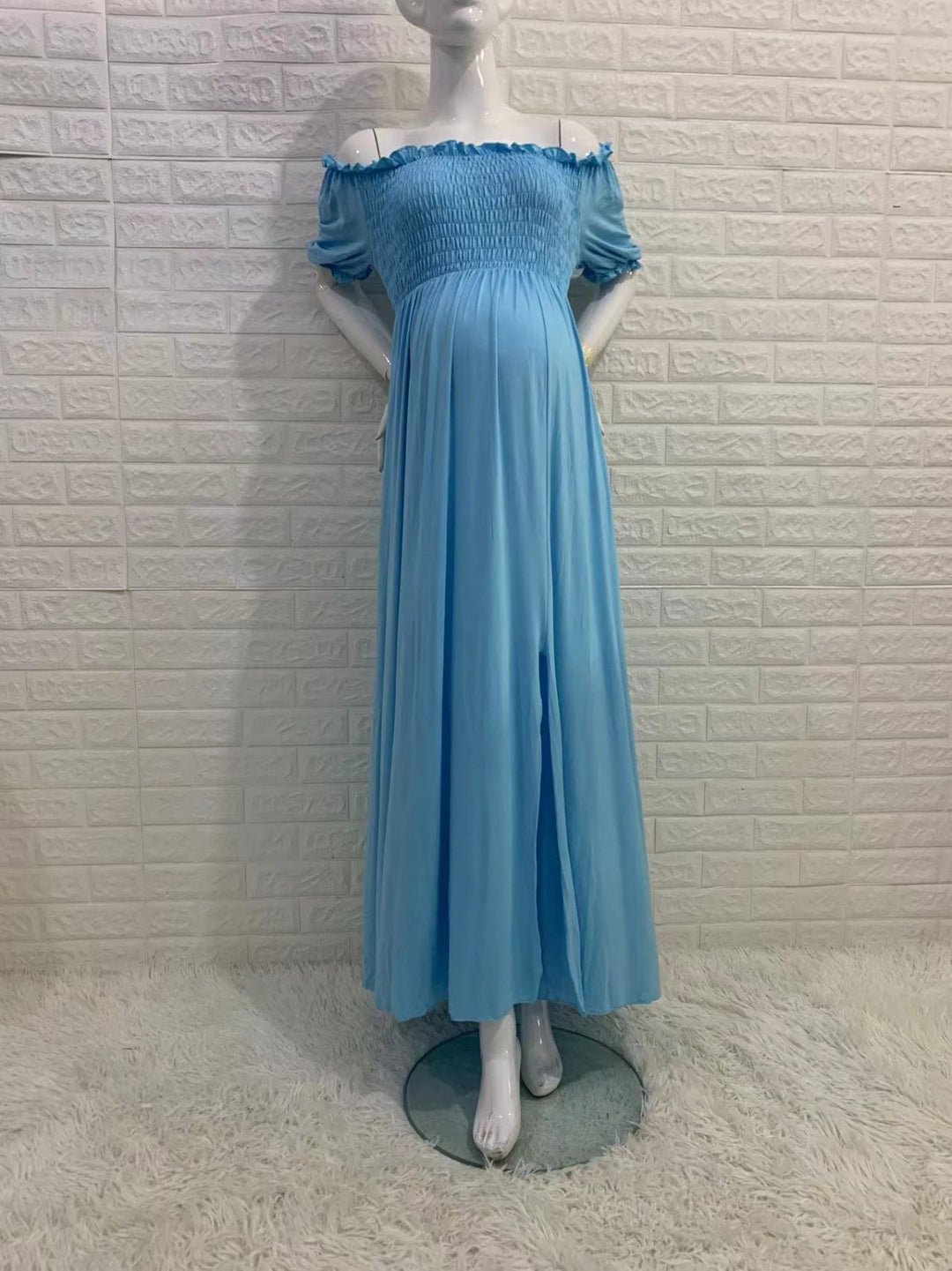 Perfect for Photshoot Maternity Baby Shower Photoshoot Dress Off Shoulder Maxi Pregnant Women