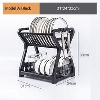 Double Layer Kitchen Dishes Storage Drain Rack Household Plastic Dishes Storage Holder Plate Bowl Spoon Rack(10 Pack)