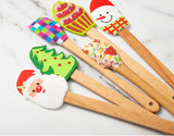 Premium quality Highly Heat Resistance Non-Stick Silicone Baking Spatula Set with wood handle(Bulk 3 Sets)