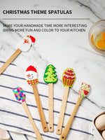 Premium quality Highly Heat Resistance Non-Stick Silicone Baking Spatula Set with wood handle(10 Pack)