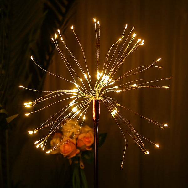 Decorative Fairy Lights With Stake Solar Firework Light Outdoor