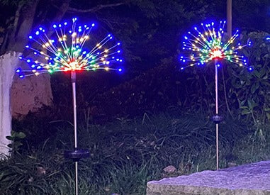 Decorative Fairy Lights With Stake Solar Firework Light Outdoor(Bulk 3 Sets)