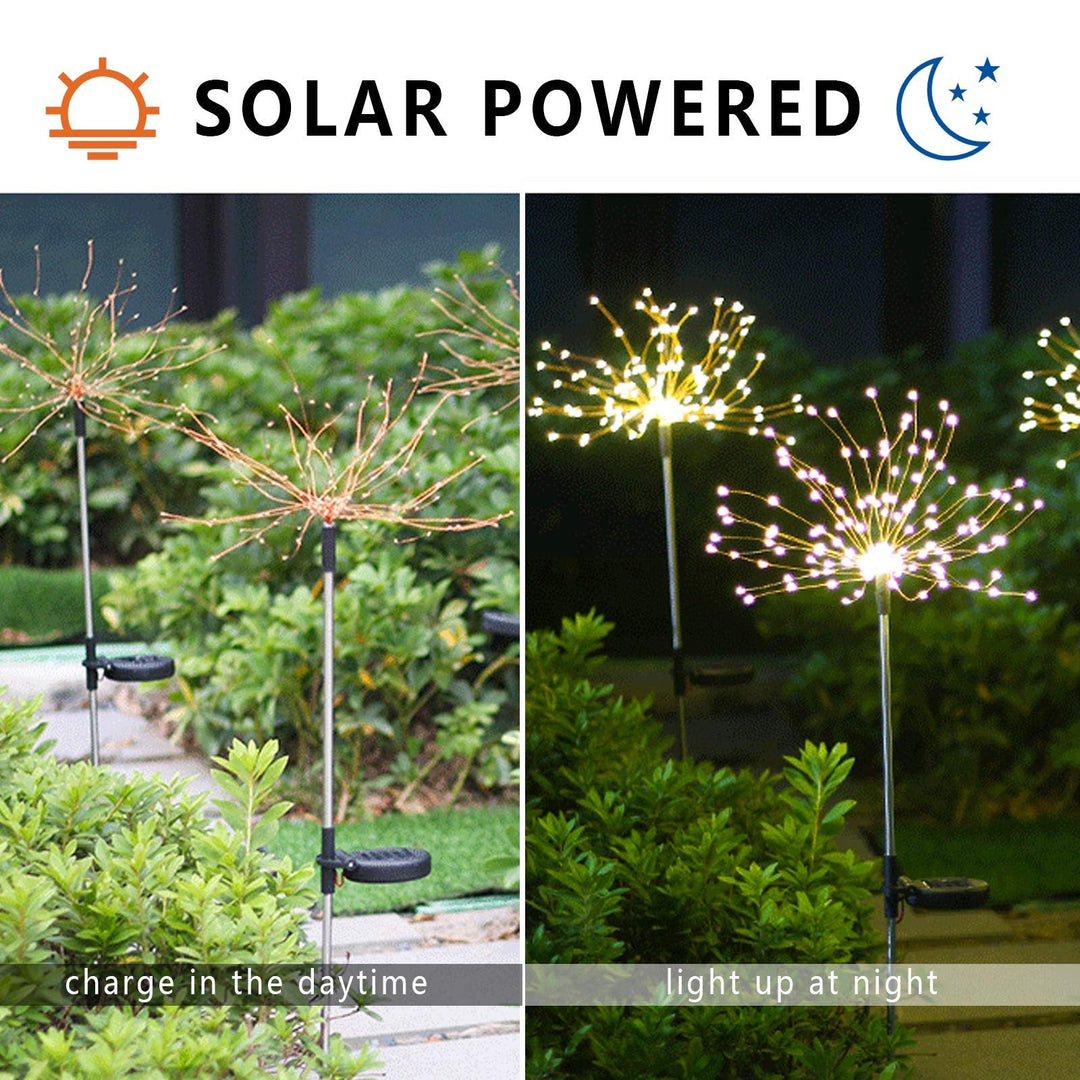 Decorative Fairy Lights With Stake Solar Firework Light Outdoor(Bulk 3 Sets)