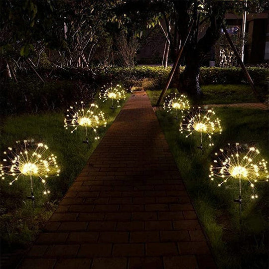 Decorative Fairy Lights With Stake Solar Firework Light Outdoor(Bulk 3 Sets)