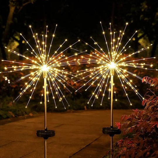 Decorative Fairy Lights With Stake Solar Firework Light Outdoor(Bulk 3 Sets)