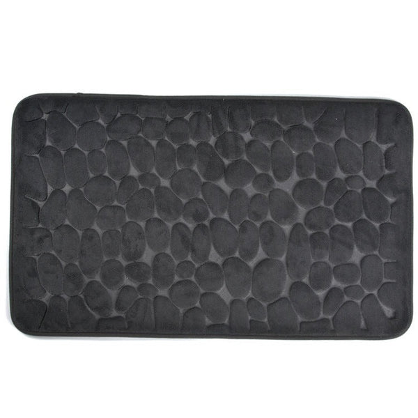 Cobblestone Embossed Bathroom Bath Mat Living Super Absorbent Floor Mat  Memory Foam Embossed Soft Stone Bathroom Non-slip Carpet