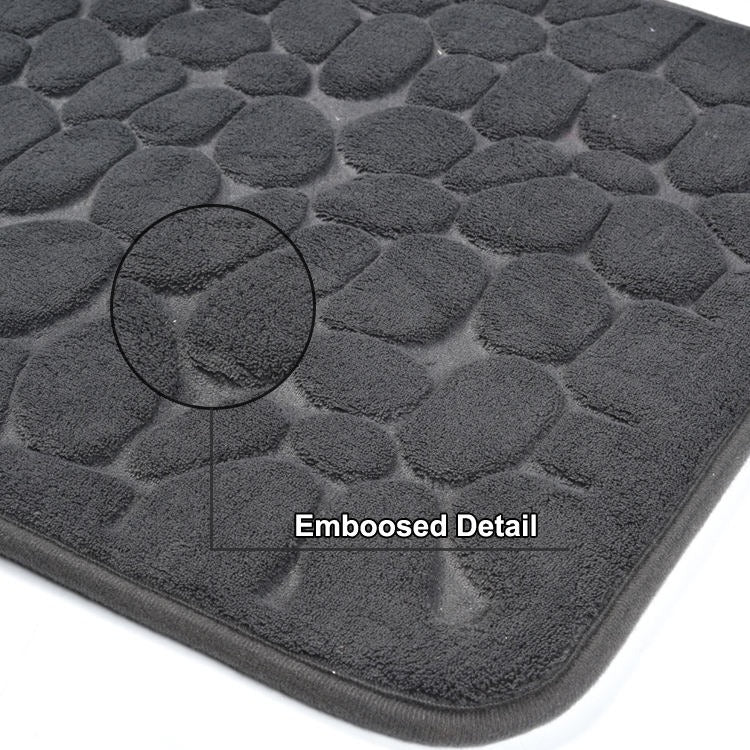 Upholstery Washable Bath Rugs Cobblestone Embossed Bathroom Bath Mat Memory Foam Pad