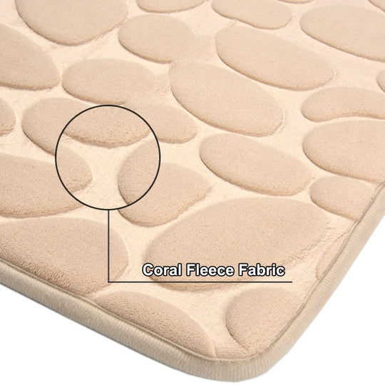 Upholstery Washable Bath Rugs Cobblestone Embossed Bathroom Bath Mat Memory Foam Pad