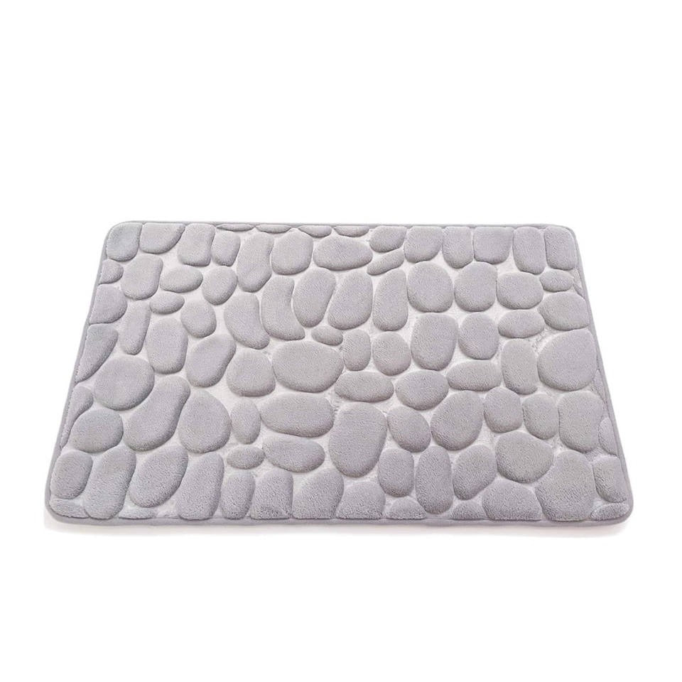 Upholstery Washable Bath Rugs Cobblestone Embossed Bathroom Bath Mat Memory Foam Pad