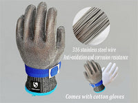 Professional Grade Strong Anti-Rust Butcher Kitchen Cut-Proof Protective Gloves(Bulk 3 Sets)