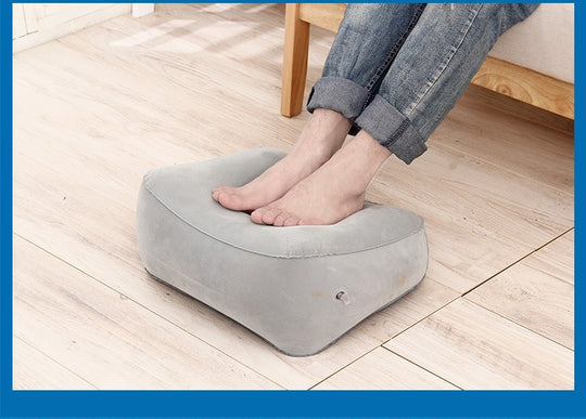 Travel Soft Flocking Adults Inflatable Foot Rest Pillow