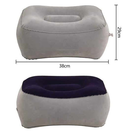 Travel Soft Flocking Adults Inflatable Foot Rest Pillow