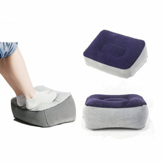 Travel Soft Flocking Adults Inflatable Foot Rest Pillow