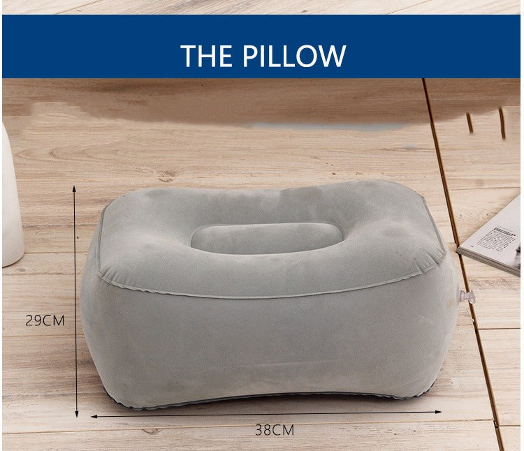 Travel Soft Flocking Adults Inflatable Foot Rest Pillow