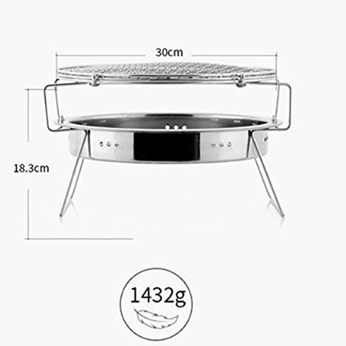 Stainless Steel Portable Round Mini Charcoal Barbeque Grills Outdoor Camping Wood Stove BBQ Grill Rack